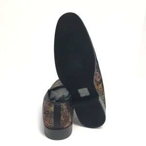 Amali Fabian Men's Sequin Loafers - Embroidered Smoking Slippers Dress Shoes